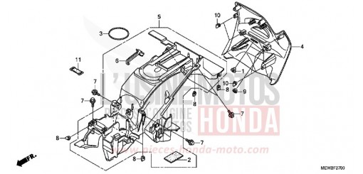 REAR FENDER NT700VAB de 2011